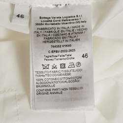 Pre Owned قميص بوتيغا فينيتا قطن أبيض بأكمام قصيرة مقاس صغير