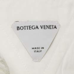 Pre Owned قميص بوتيغا فينيتا قطن أبيض بأكمام قصيرة مقاس صغير