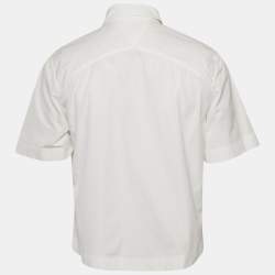 Pre Owned قميص بوتيغا فينيتا قطن أبيض بأكمام قصيرة مقاس صغير