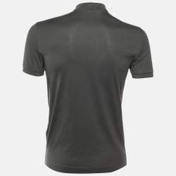 Pre Owned Bottega Veneta Grey Cotton Mandarin Collar T-Shirt S