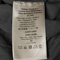 Pre Owned Bottega Veneta Grey Cotton Mandarin Collar T-Shirt S