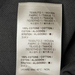 Pre Owned Bottega Veneta Grey Cotton Mandarin Collar T-Shirt S