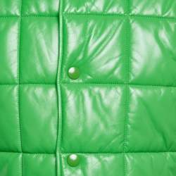 Pre Owned سترة مبطنة جلد صناعي بوتيجا فينيتا أزرق مقاس صغير جداً