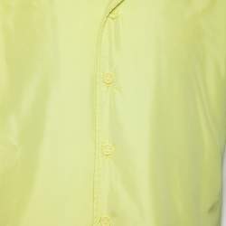 Pre Owned Bottega Veneta Yellow Car Print Synthetic Padded Short Sleeve Shirt S