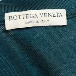 Pre Owned Bottega Veneta Teal Green Cotton Pique Short Sleeve Polo T-Shirt XL