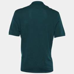 Pre Owned Bottega Veneta Teal Green Cotton Pique Short Sleeve Polo T-Shirt XL