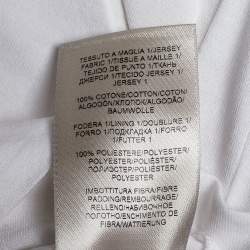 Bottega Veneta White Cotton Embossed Zig Zag Crew Neck T-Shirt S