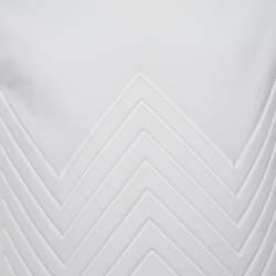 Bottega Veneta White Cotton Embossed Zig Zag Crew Neck T-Shirt S