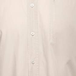 Bottega Veneta Bone White Cotton Pocket Detail Shirt M