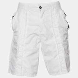 Bottega Veneta White Cotton Cargo Shorts M