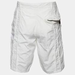 Bottega Veneta White Cotton Cargo Shorts M