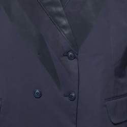 Bottega Veneta Dark Blue Crepe Double Breasted Blazer XS