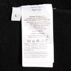 Pre Owned Bottega Veneta Black & Brown Cotton Knit Contrast Collar Polo T-Shirt L
