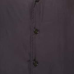 Pre Owned Bottega Veneta Brown Logo Print Button Front Short Sleeve Shirt M