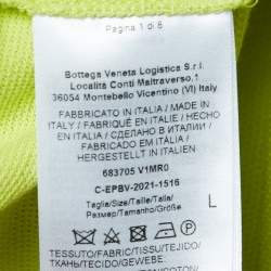 Pre Owned Bottega Veneta Yellow Cotton Collar Trim Polo T-Shirt L
