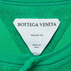 Pre Owned Bottega Veneta Green Terry Cotton Crew Neck T-Shirt M