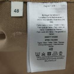 Pre Owned Bottega Veneta Light Brown Cotton Pique Polo T-Shirt M
