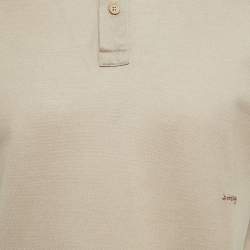 Pre Owned Bottega Veneta Light Brown Cotton Pique Polo T-Shirt M