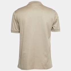 Pre Owned Bottega Veneta Light Brown Cotton Pique Polo T-Shirt M