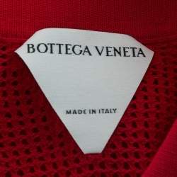 Bottega Veneta Red Mesh Polo T-Shirt L