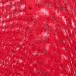 Bottega Veneta Red Mesh Polo T-Shirt L