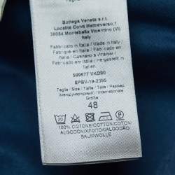 Pre Owned Bottega Veneta Blue Cotton Pique Polo T-Shirt M