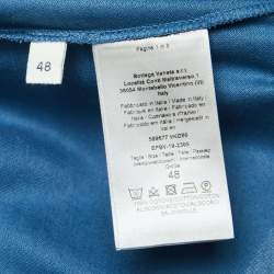 Pre Owned Bottega Veneta Blue Cotton Pique Polo T-Shirt M