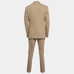 Pre Owned Bottega Veneta Beige Wool Tailored Suit XL/L