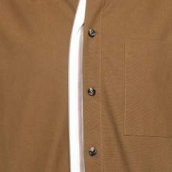 Pre Owned Bottega Veneta Brown Cotton Button Front Layered Shirt XS