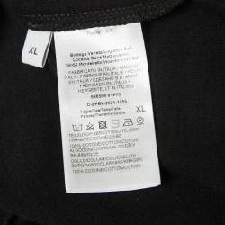 Bottega Veneta Black Cotton Contrast Stitch Detail T-Shirt XL