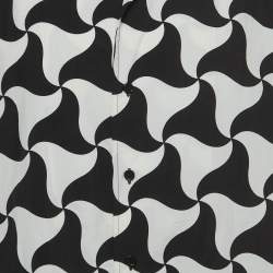 Pre Owned Bottega Veneta Black/White Printed Nylon Bowling Shirt L
