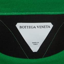 Pre Owned Bottega Veneta Green Cotton Double Layered Round Neck T-Shirt M