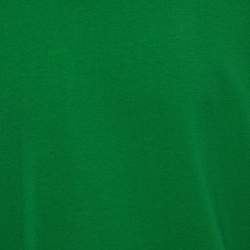 Pre Owned Bottega Veneta Green Cotton Double Layered Round Neck T-Shirt M