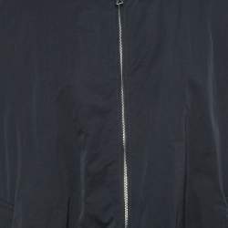 Bottega Veneta Navy Blue Nylon Oversized Bomber Jacket XXL