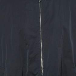 Bottega Veneta Navy Blue Nylon Oversized Bomber Jacket XXL