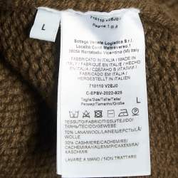 Bottega Veneta Olive Green Knit Hooded Sweater L