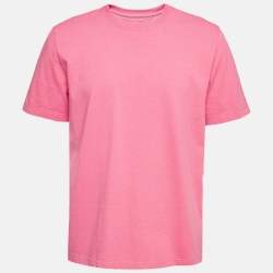 Pre Owned Bottega Veneta Pink Cotton Knit Crew Neck Tshirt XL
