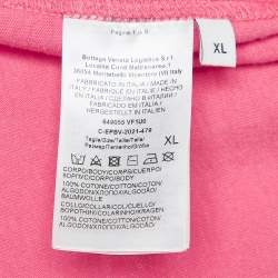 Pre Owned Bottega Veneta Pink Cotton Knit Crew Neck Tshirt XL