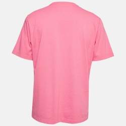 Pre Owned Bottega Veneta Pink Cotton Knit Crew Neck Tshirt XL