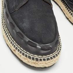 Bottega Veneta Black Canvas Lace Up Espadrilles Size 44