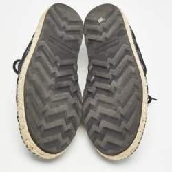 Bottega Veneta Black Canvas Lace Up Espadrilles Size 44