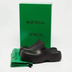 Pre Owned Bottega Veneta Black Rubber Flash Clogs Size 42