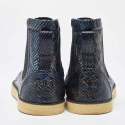 Bottega Veneta Navy Blue Karung Chelsea Boots Size 39