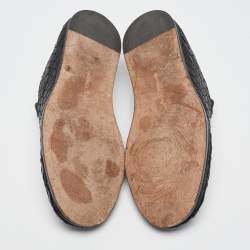 Bottega Veneta Black Intrecciato Leather Smoking Slippers Size 41