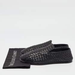 Bottega Veneta Black Intrecciato Leather Smoking Slippers Size 41