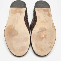 Bottega Veneta Brown Intrecciato Leather Smoking Slippers Size 40