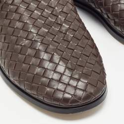 Bottega Veneta Brown Intrecciato Leather Smoking Slippers Size 40