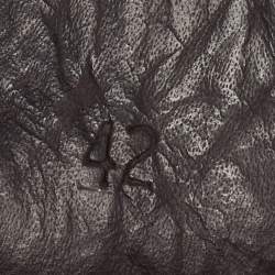 Pre Owned Bottega Veneta Black Intrecciato Leather Bow Slip on Loafers Size 42