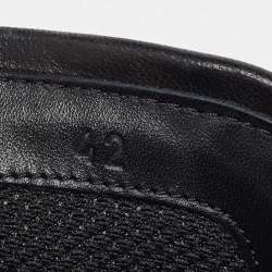 Pre Owned Bottega Veneta Black Intrecciato Leather Slip On Sneakers Size 42