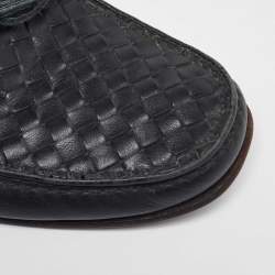 Bottega Veneta Black Intrecciato Leather Bow Slip on Loafers Size 41.5